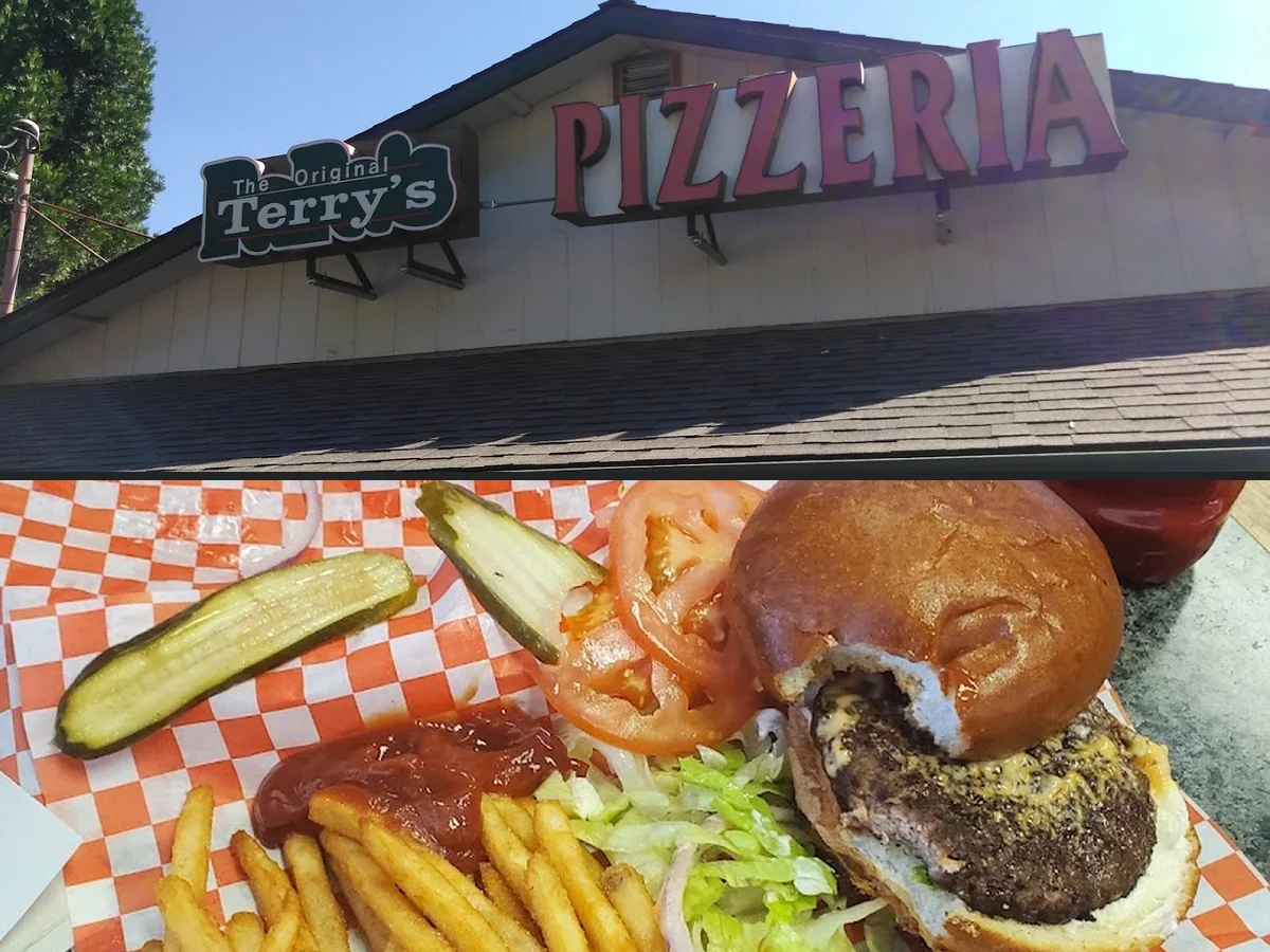 Family-style pizza spot with booths and warm lighting.